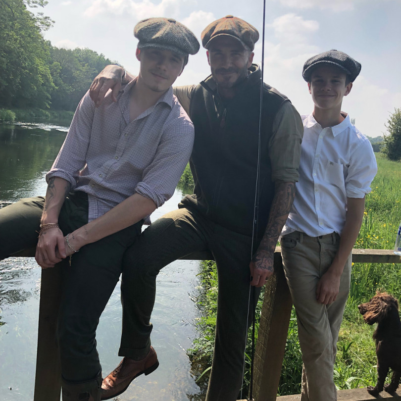 Дэвид Бекхэм с сыновьями