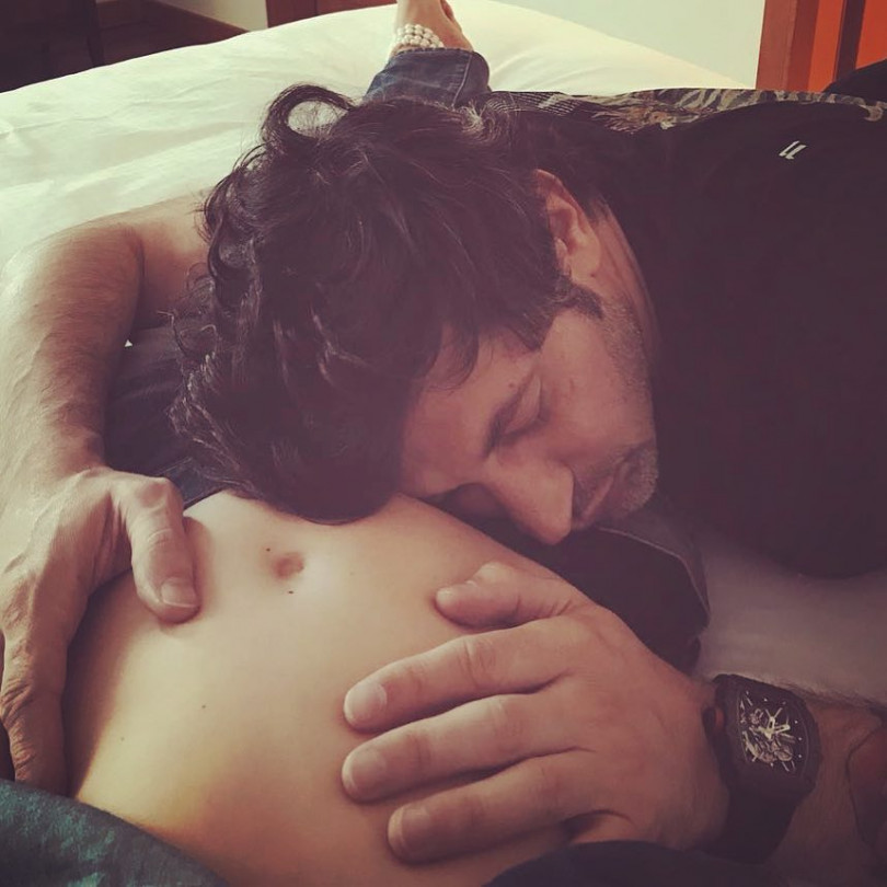 Каха Каладзе с беременной женой