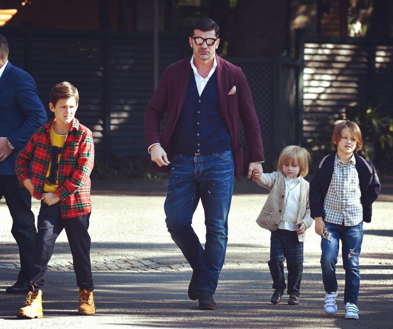 Каха Каладзе с детьми