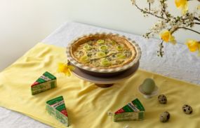 кіш з куркою, шпинатом і сиром Dorblu