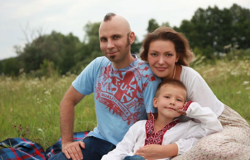 Вадим Красноокий с женой и сыном