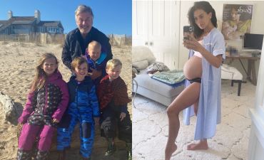 Алек Болдуин с детьми и женой