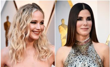 Самые яркие! Дженнифер Лоуренс и Сандра Буллок появились в похожих блестящих нарядах на "Оскаре"