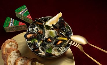 Мідії у вершковому соусі з сиром Dorblu