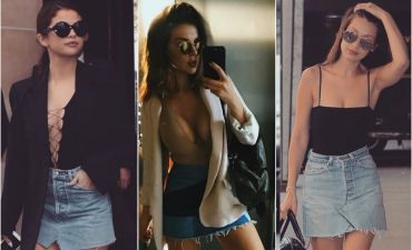 Звезды показывают, как носить джинсовые юбки