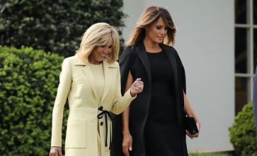 Мелания Трамп и Бриджит Макрон появились вместе в Белом доме