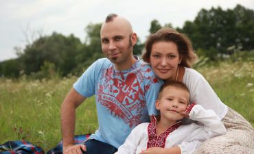 Вадим Красноокий с женой и сыном