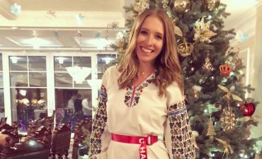 Катя Осадчая и Юрий Горбунов отметили Крещение в стильных вышиванках