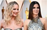 Самые яркие! Дженнифер Лоуренс и Сандра Баллок появились в похожих блестящих нарядах на "Оскаре"