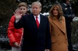 Редкий выход: Мелания и Дональд Трамп впервые за долгое время вышли в свет с 12-летним сыном