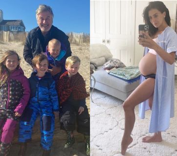 Алек Болдуин с детьми и женой
