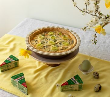 кіш з куркою, шпинатом і сиром Dorblu