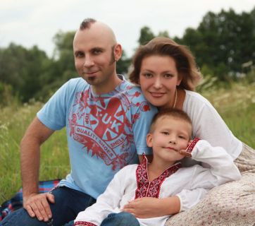 Вадим Красноокий с женой и сыном