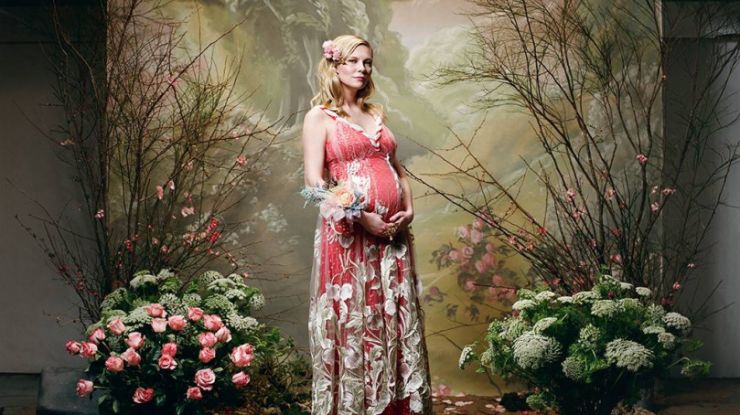 Беременная Кирстен Данст в нежном платье от Rodarte