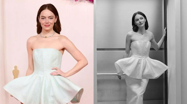 Емма Стоун у м'ятній сукні Louis Vuitton на «Оскарі-2024»