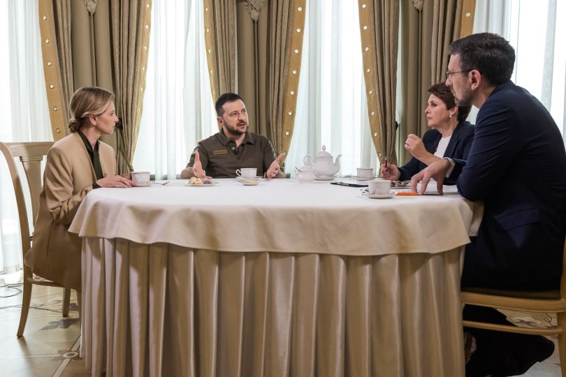 перше інтерв&rsquo;ю з початку війни, яке президент Володимир Зеленський та перша леді Олена Зеленська дали разом