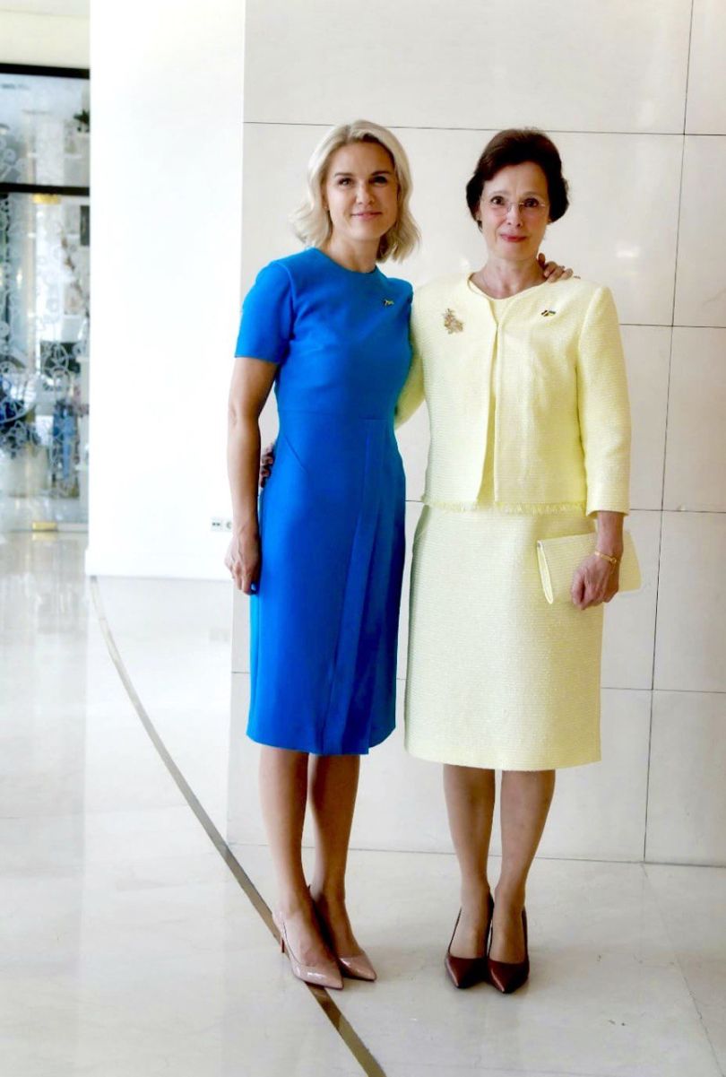 Лієні Дамбіна з першою леді Латвії Андрою Левіте у Києві