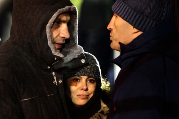 Віталій Кличко, його дружина Наталія Кличко на Майдані