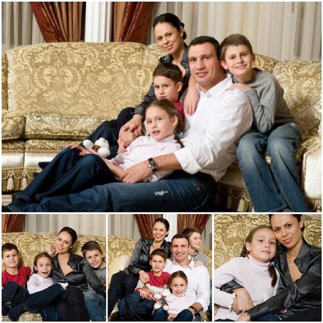 Віталій Кличко, його дружина Наталія Кличко та їхні діти