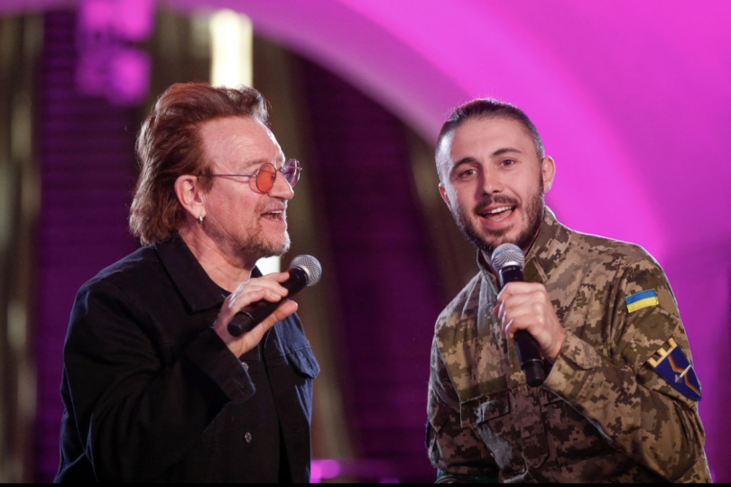 Тарас Тополя і Боно з гурту U2