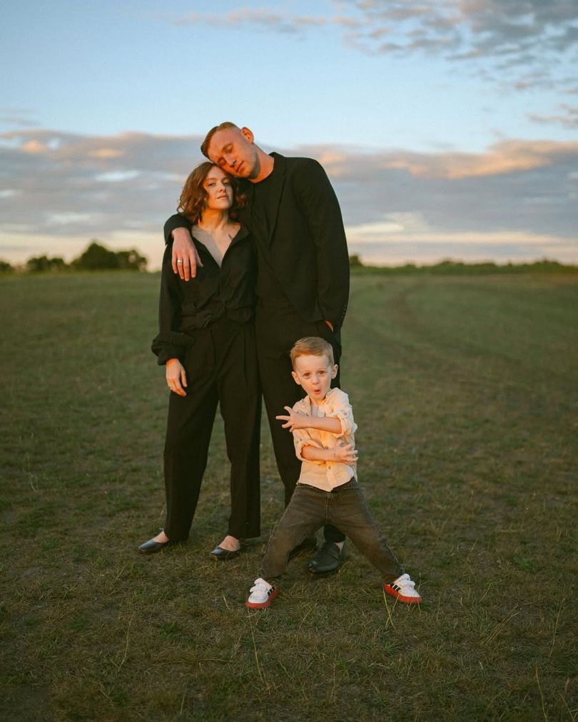 Олександр Рудинський і його дружина Марія Рудинська з сином