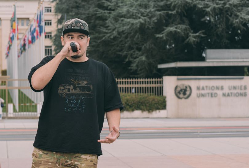 Фагот ТНМК у Женеві на мітингу