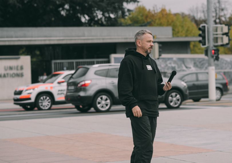 Фоззі ТНМК у Женеві на мітингу