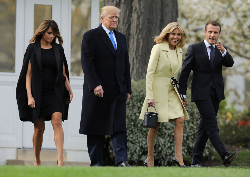 Мелания Трамп и Бриджит Макрон в Белом доме