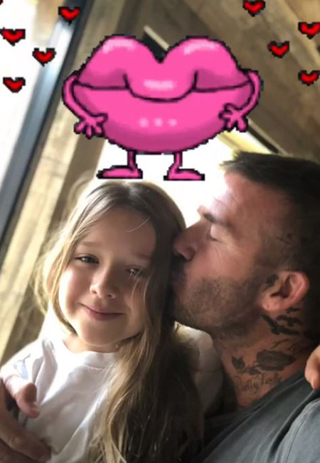 Дэвид Бекхэм с дочкой