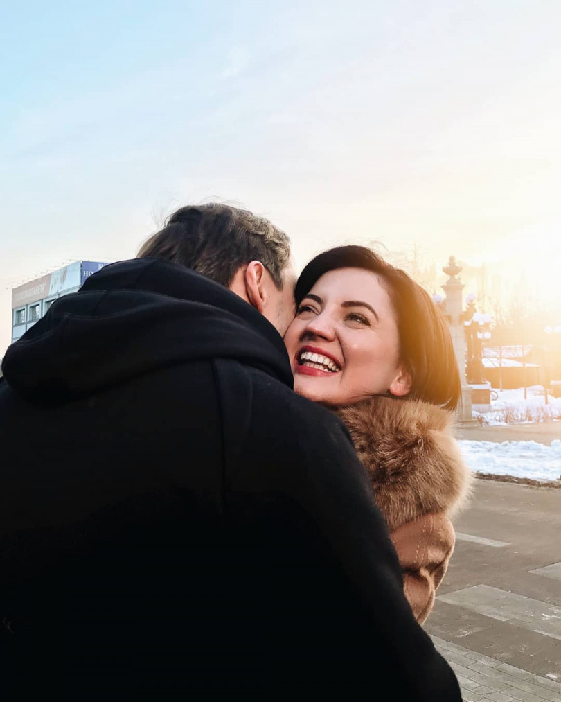 Оля Цибульская с мужем