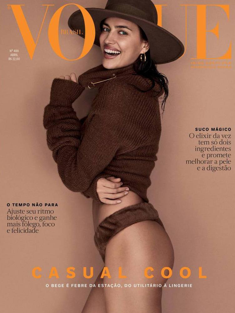 Ирина Шейк снялась для обложки Vogue в меховом нижнем белье