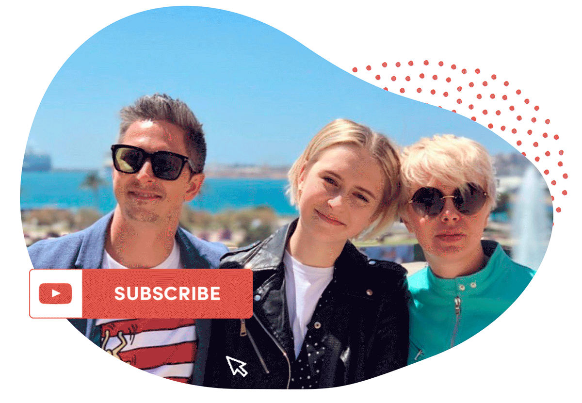 Саша Педан с женой и дочкой