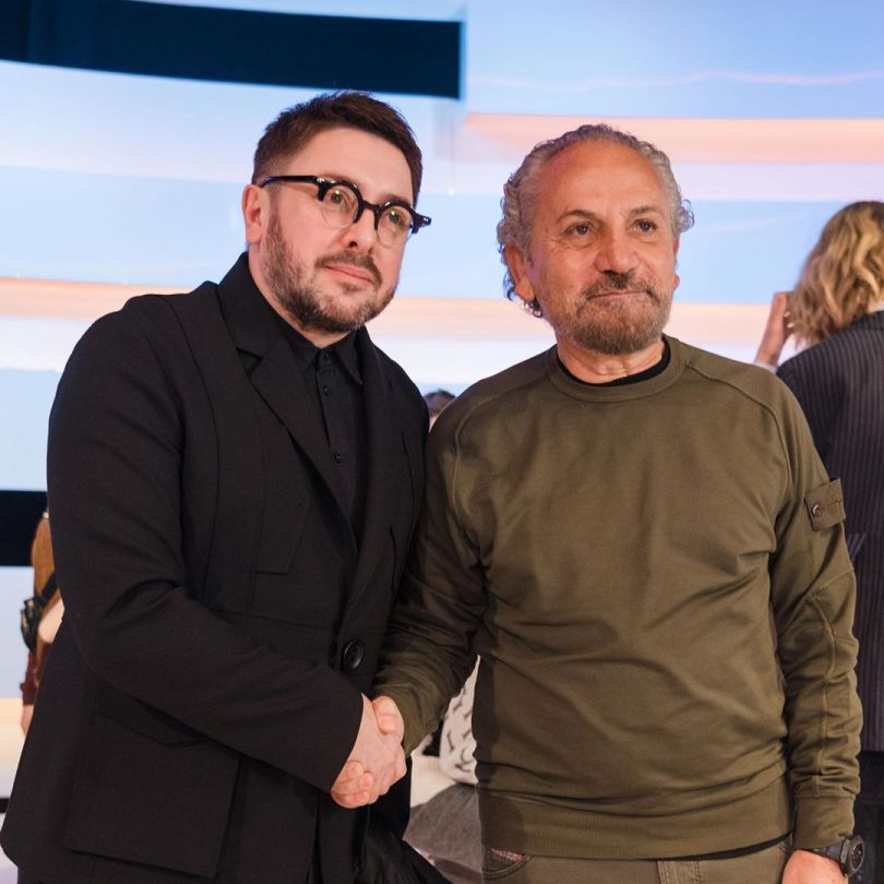 Алексей Суханов и Савик Шустер на показе Жана Грицфельдта в студии ток-шоу "Свобода слова"
